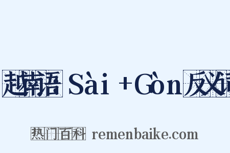 越南语：Sài+Gòn反义词是什么意思的图片